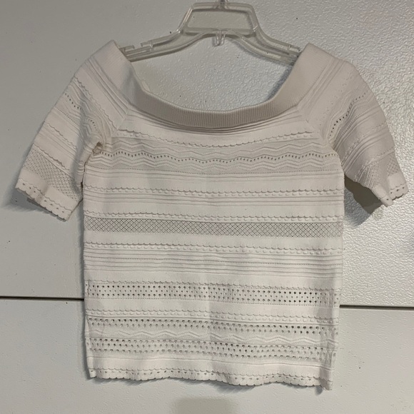 CLUB MONACO WHITE OFF THE SHOULDER BLOUSE SMALL - Picture 1 of 4